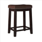 Wooden Bar Stool with Faux Leather Upholstery Brown - 55816BRNPU-01-KD-U LHD-55816BRNPU-01-KD-U