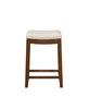 Wooden Counter Stool with Nailhead Trim Accent, Brown and Beige - CS229NAT01U
