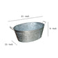Embossed Design Oval Shape Galvanized Steel Tub with Side Handles Small Silver By Casagear Home MIL-C-51