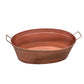 Oval Shape Hammered texture Metal Tub with 2 Side Handles Copper By Casagear Home MIL-C-55C