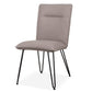 Faux Leather Upholstered Metal Chair with Hairpin Style Legs, Set of 2, Black and Gray - 9LE266D
