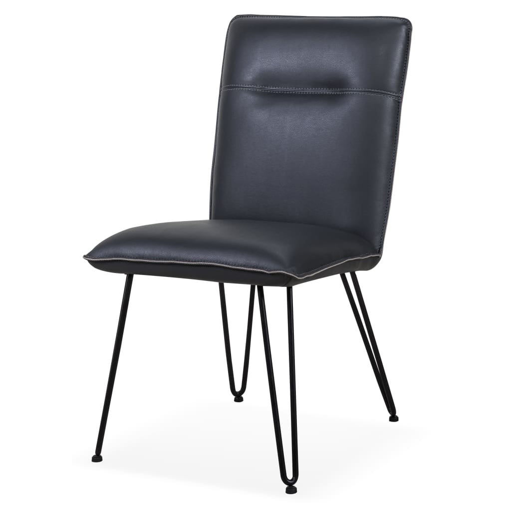 Leather Upholstered Metal Chair with Hairpin Style Legs Black - 9LE866D MSF-9LE866D