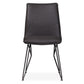 Leather Upholstered Metal Chair with Angle Hairpin Style Legs Set of 2 Black and Gray MSF-9LK666S