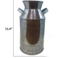 Countryside Galvanized Metal Milk Can Shape Pitcher Gray By Benzara NAU-IR2567