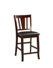Wooden High Chair, Dark Brown & Black, Set of 2
