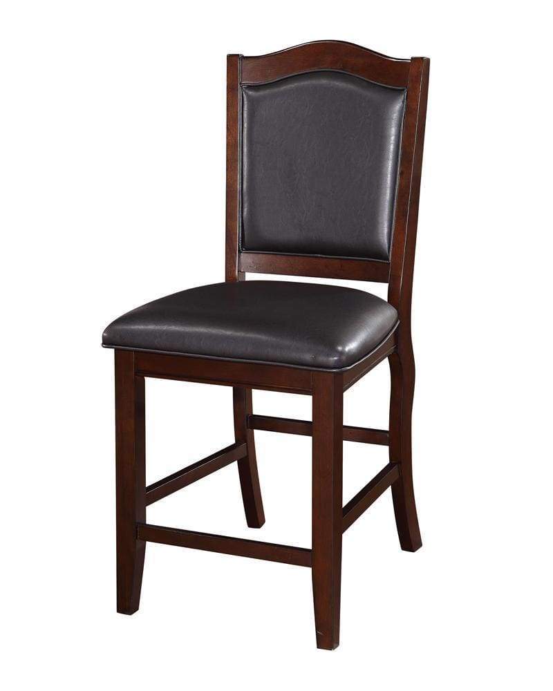 Wooden Armless High Chair Espresso Brown & Black Set of 2 PDX-F1346