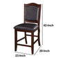 Wooden Armless High Chair Espresso Brown & Black Set of 2 PDX-F1346