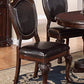 Traditional Rubber Wood Dining Chair With Faux Leather Upholstery , Set Of 2,Brown