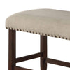 Rubber Wood High Bench with Cream Upholstery Brown PDX-F1549