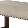 Rubber Wood High Bench with Cream Upholstery Brown PDX-F1549