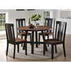 Rubber Wood Dining Chair With Slatted Back Set Of 2 Brown And Black PDX-F1571