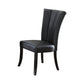 Leather Upholstered Dining Chair In Poplar Wood Set Of 2 Black PDX-F1591