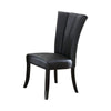Leather Upholstered Dining Chair In Poplar Wood Set Of 2 Black PDX-F1591
