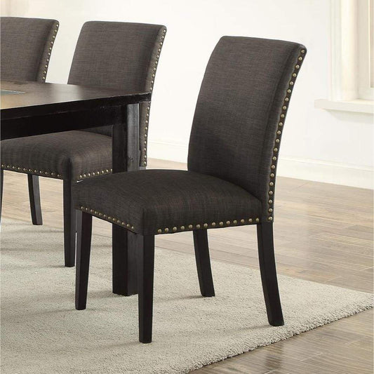 Set Of Two Wooden Frame Dining Chair, Ash Black