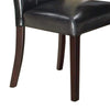 Leather Upholstered Dining Chair With Button Tufted Back Set Of 2 Black PDX-F1750