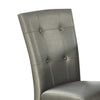 2pcs Silver Button Tufted Faux Leather Wooden Dining Chair PDX-F1752