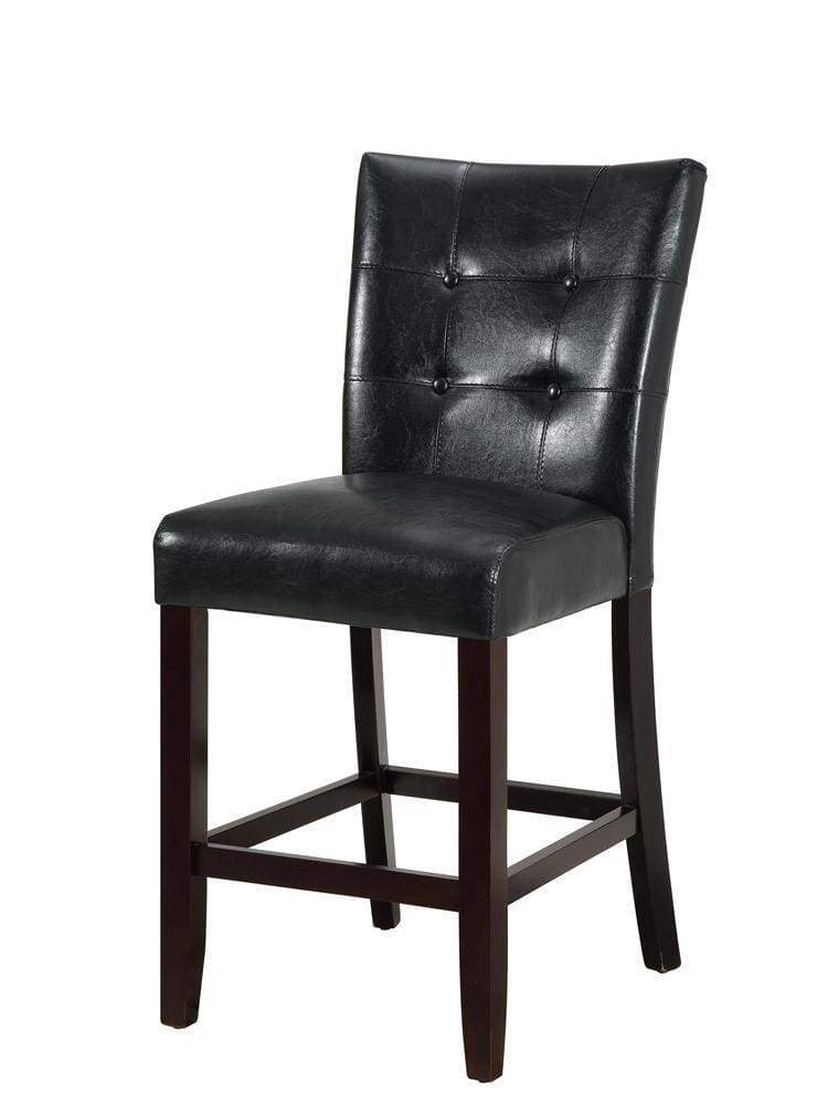 Wood & Polyurethane High Chair, Black & Brown, Set of 2