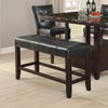 High Bench | Wood Base | Tufted Seat | Black & Brown
