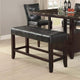 High Bench | Wood Base | Tufted Seat | Black & Brown