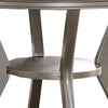 Rubber Wood Round Dining Table With Bottom Shelf Silver PDX-F2150
