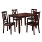 Wooden And Leather 5 Pieces Dining Set In Brown And Black By Poundex