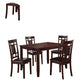Wooden And Leather 5 Pieces Dining Set In Brown And Black By Poundex PDX-F2232
