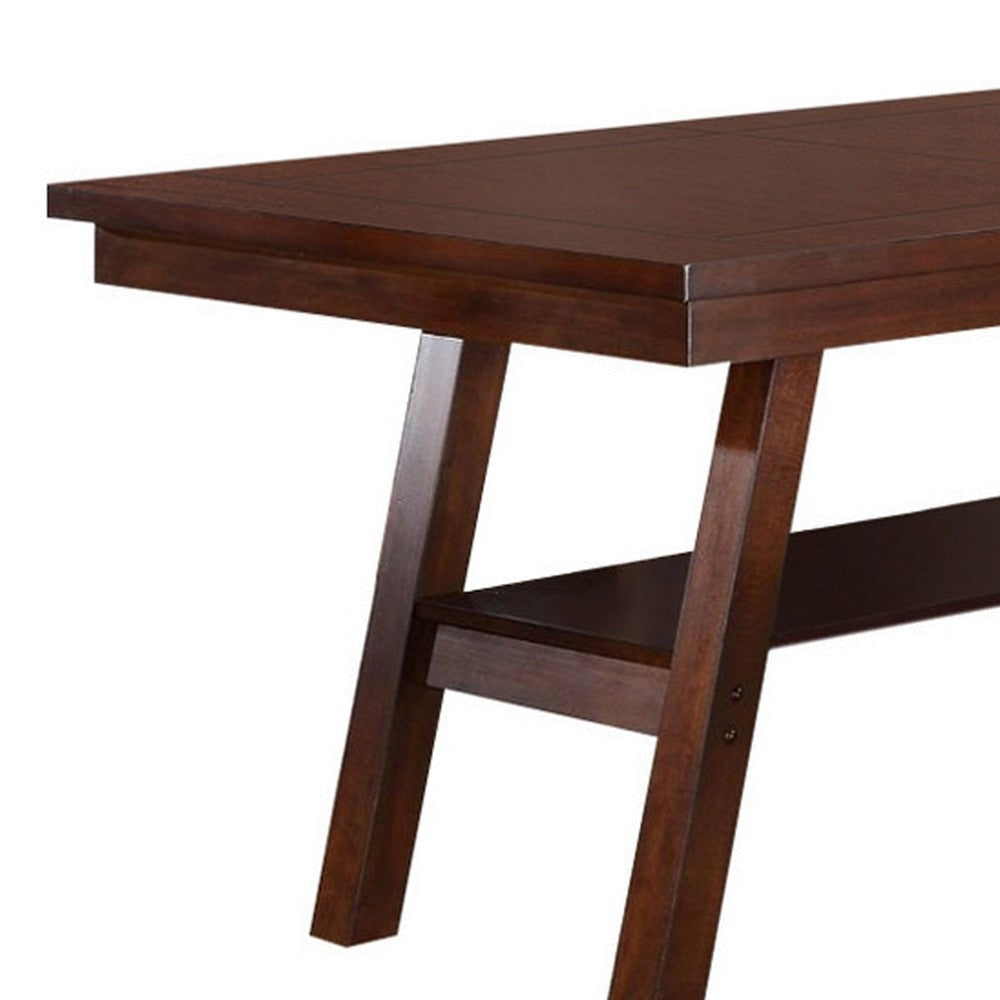 Solid Wood Dark Walnut Brown Dining Table By Casagear Home PDX-F2271