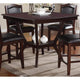 Counter Height Table | Square Shape | Bottom Shelf | Brown