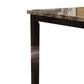 Spacious Wooden High Table Faux Marble Top Brown PDX-F2339