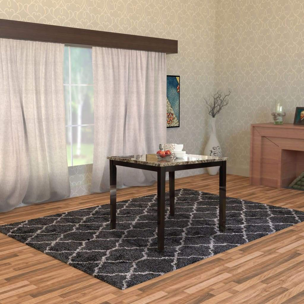 Counter Height Table | Faux Marble Top | Spacious Design | Brown