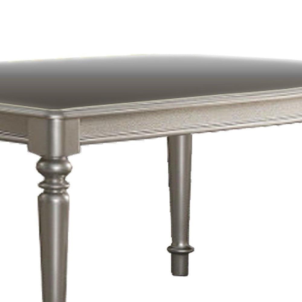 Traditional Rubber Wood Dining Table Silver By Casagear Home PDX-F2431