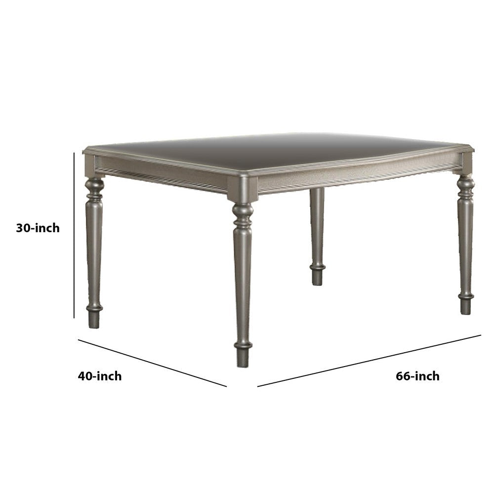 Traditional Rubber Wood Dining Table Silver By Casagear Home PDX-F2431