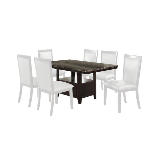 Wooden Dining Table With Spacious Bottom Storage Dark Brown By Casagear Home