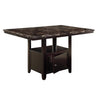 Counter Height Table | Faux Marble Top | Bottom Compartment | Brown