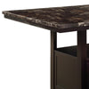 Faux Marble Top Counter Height Table With Bottom Compartment Brown By Casagear Home PDX-F2461