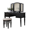 Vanity Set | Commodious Design | Stool & Mirror | Black