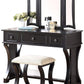 Modish Vanity Set Featuring Stool And Mirror Black By Poundex