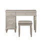 Seraph Vanity Set Featuring Stool And Mirror Silver By Poundex