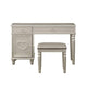 Seraph Vanity Set | Stool & Mirror | Silver