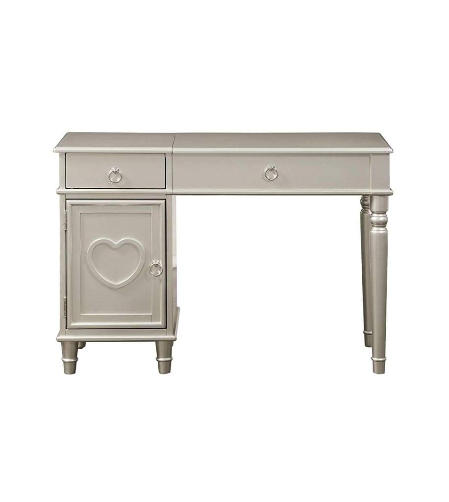 Seraph Vanity Set Featuring Stool And Mirror Silver By Poundex PDX-F4178