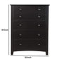 Pine Wood With Varied Size 5 Drawer Chest Black PDX-F4237