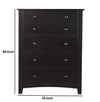 Pine Wood With Varied Size 5 Drawer Chest Black PDX-F4237