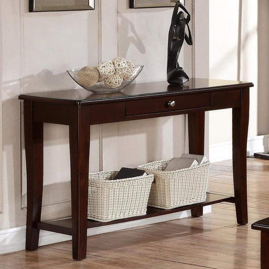 Wooden Console Table With One Drawers Brown
