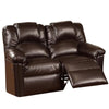 Reclining Loveseat | Bonded Leather | Brown