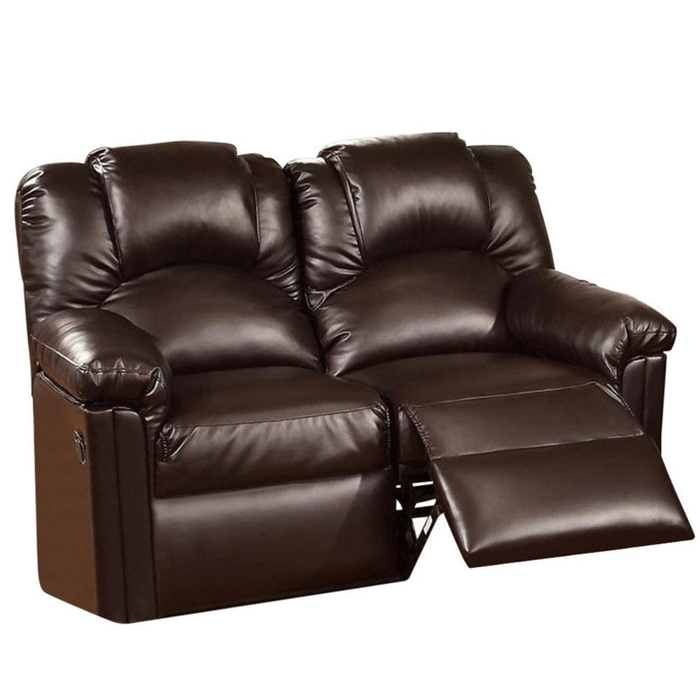 Reclining Loveseat | Bonded Leather | Brown