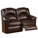 Reclining Loveseat | Bonded Leather | Brown