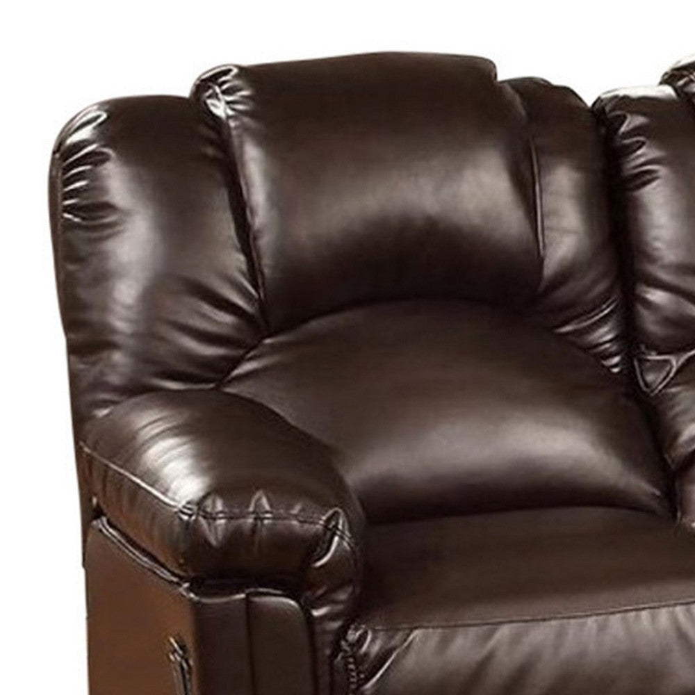 Bonded Leather Recliner Loveseat Brown By Casagear Home PDX-F6674
