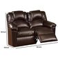 Bonded Leather Recliner Loveseat Brown By Casagear Home PDX-F6674