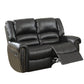 Imposing Style Bonded Leather & Plywood Reclining Love Seat, Black By Casagear Home