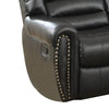 Imposing Style Bonded Leather & Plywood Reclining Love Seat Black By Casagear Home PDX-F6749